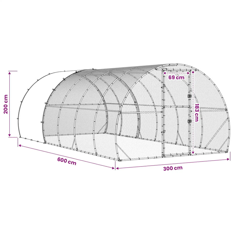 Chicken Coop Silver 600 x 300 x 200 cm Galvanised Steel