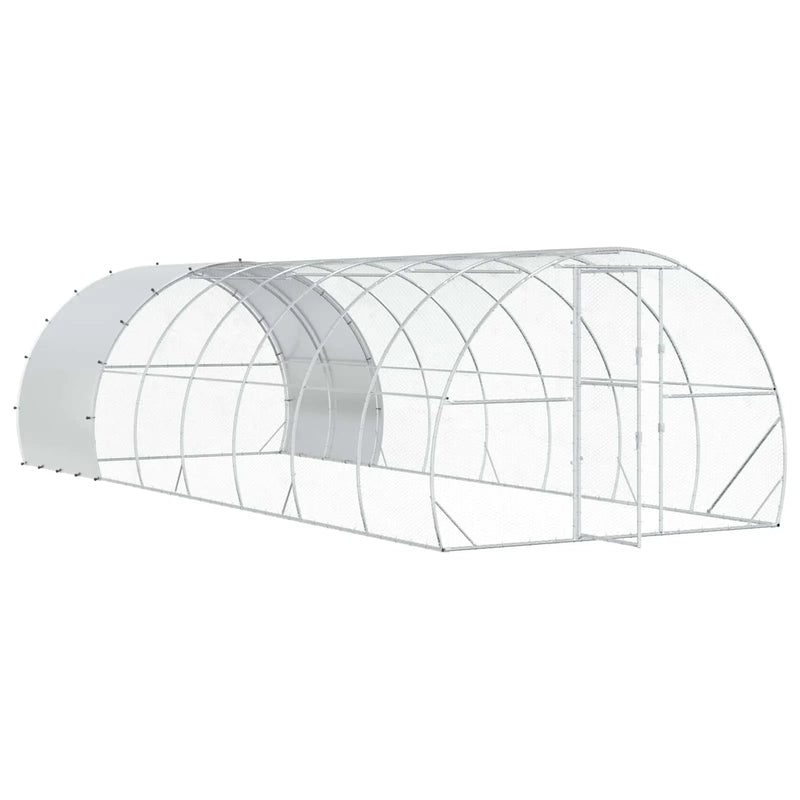 Chicken Coop Silver 800 x 300 x 200 cm Galvanised Steel