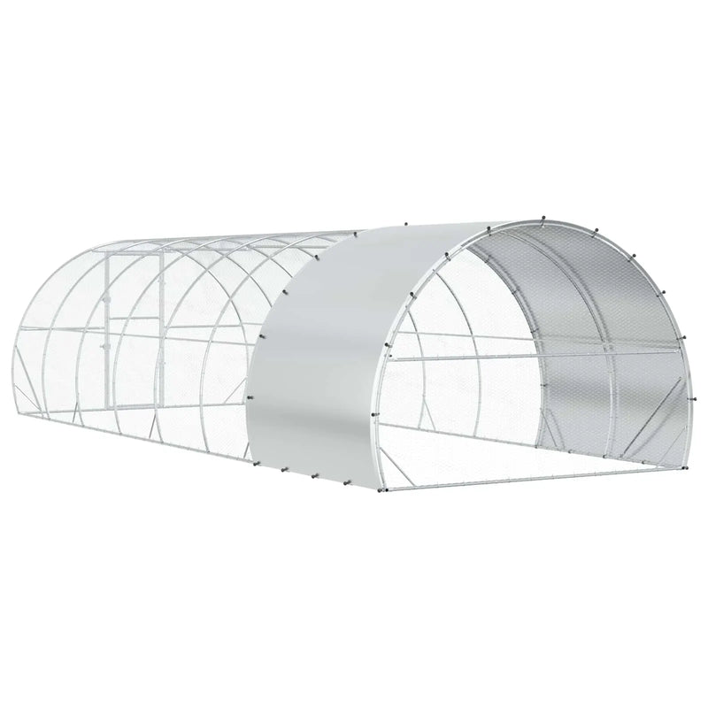 Chicken Coop Silver 800 x 300 x 200 cm Galvanised Steel
