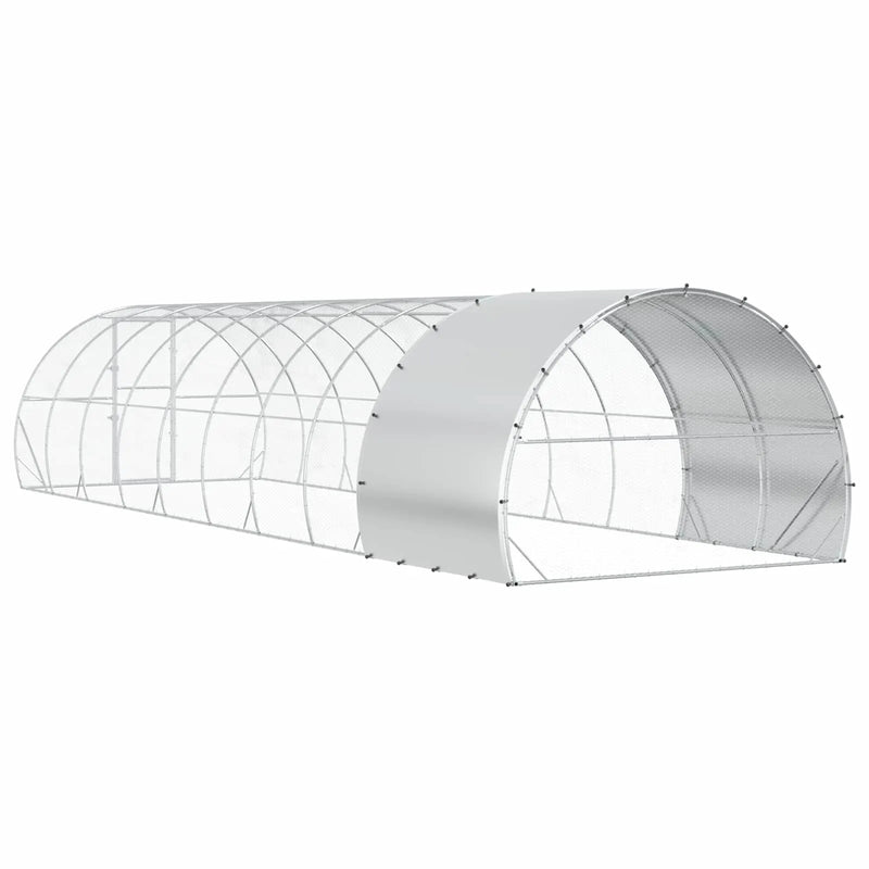 Chicken Coop Silver 1000 x 300 x 200 cm Galvanised Steel