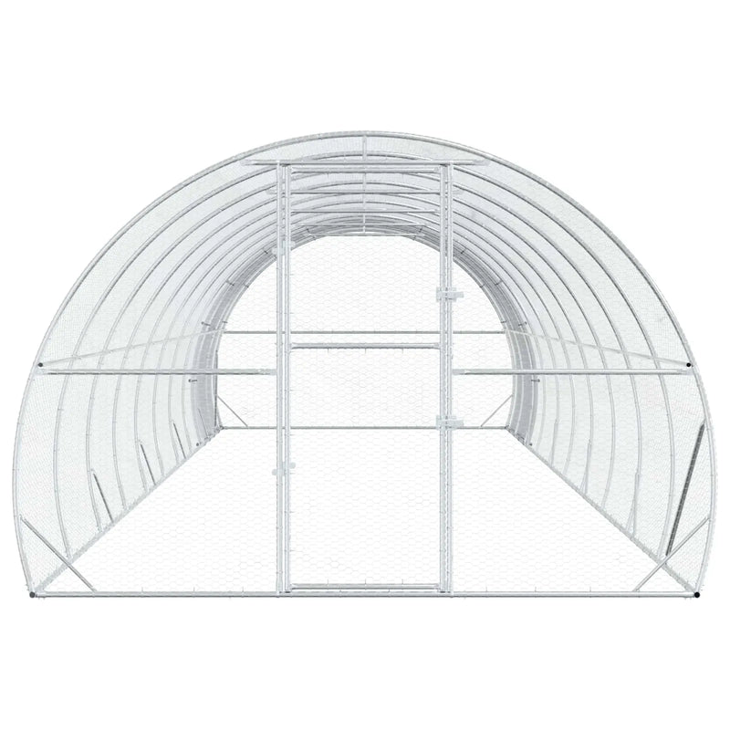 Chicken Coop Silver 1000 x 300 x 200 cm Galvanised Steel