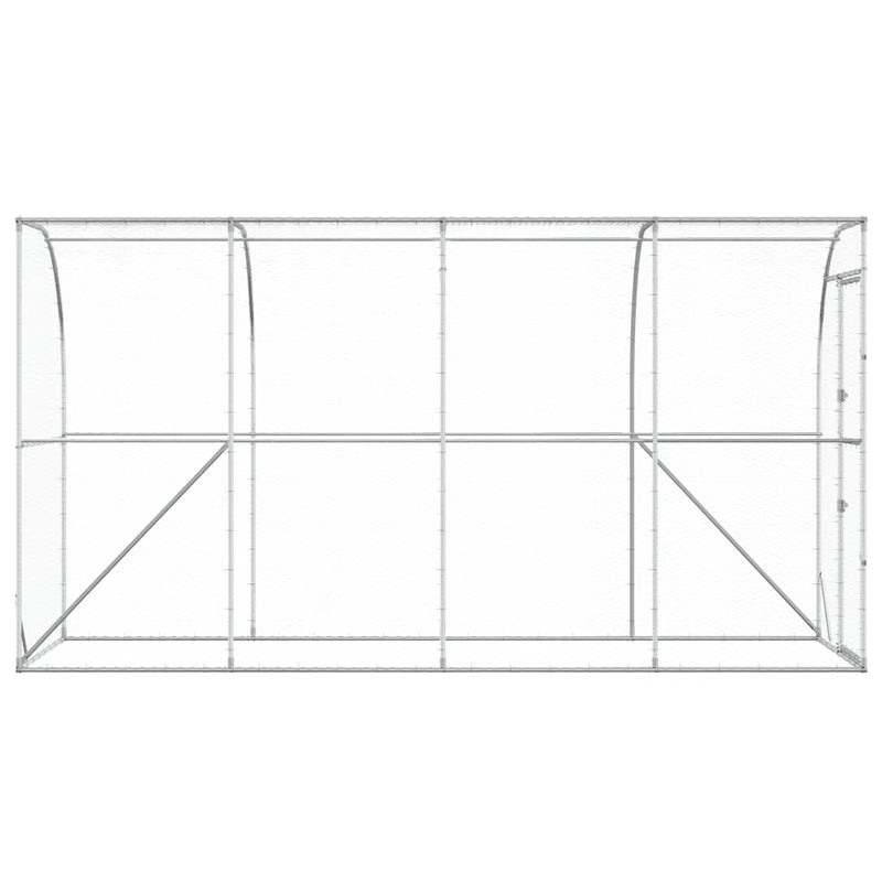Against Wall Chicken Coop Silver 600 x 150 x 215 cm