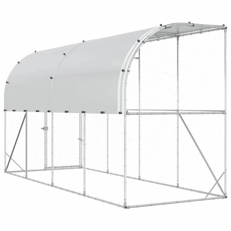 Against Wall Chicken Coop Silver 600 x 150 x 215 cm
