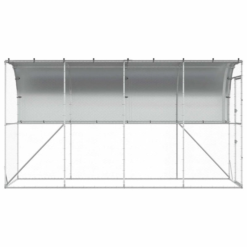 Against Wall Chicken Coop Silver 600 x 150 x 215 cm