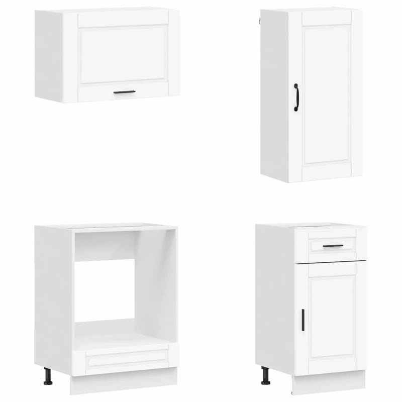 Cabinet Set with Drawer with Shelf 8 pcs White Engineered Wood