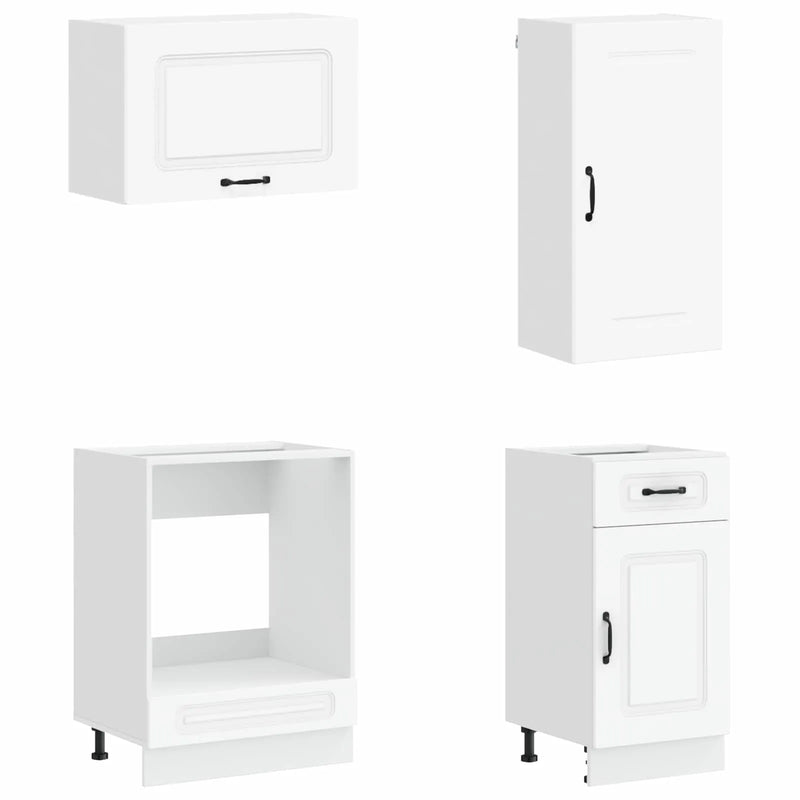 Cabinet Set with Drawer with Shelf 8 pcs White Engineered Wood