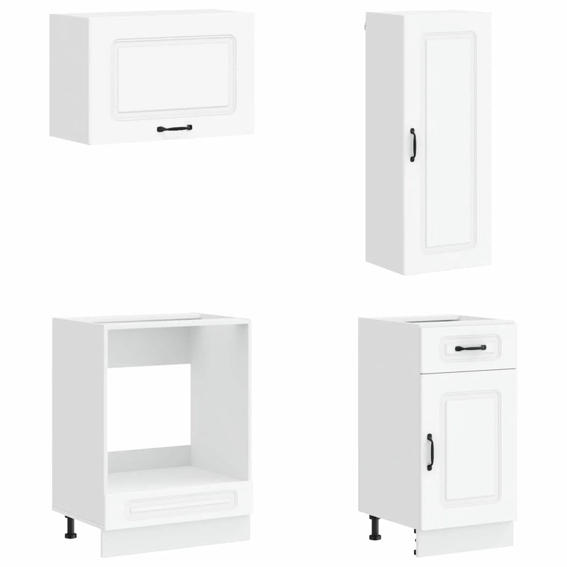 Cabinet Set with Drawer with Shelf 8 pcs White Engineered Wood