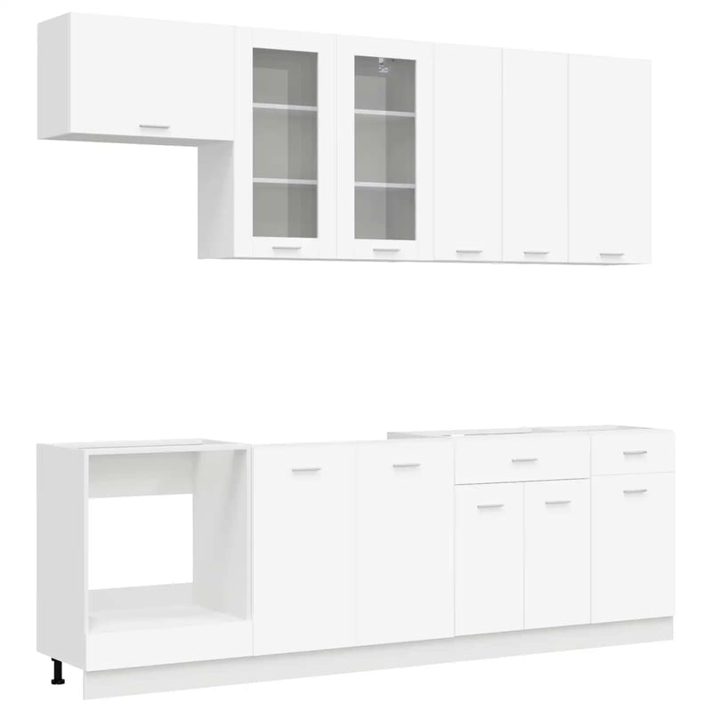 Kitchen Unit LYON 8 pcs White Engineered Wood