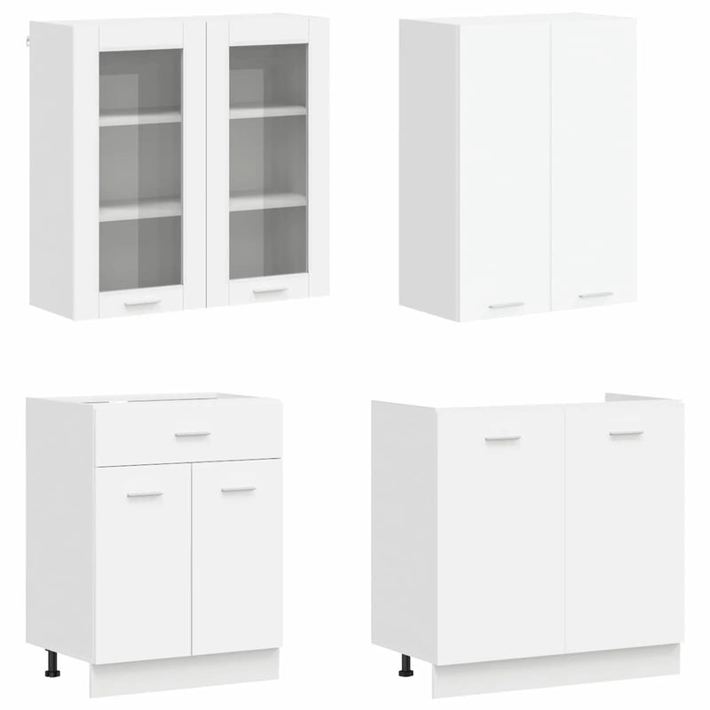 Kitchen Unit LYON 8 pcs White Engineered Wood