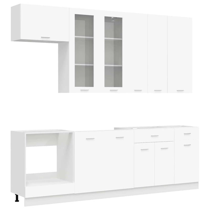 Kitchen Unit LYON 8 pcs White Engineered Wood