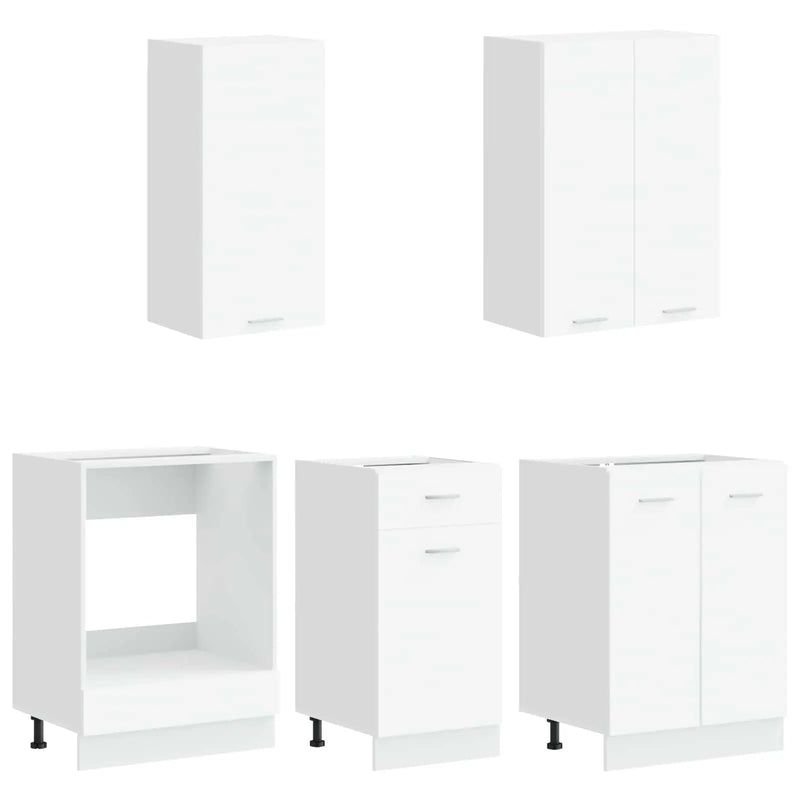 Kitchen Unit LYON 5 pcs White Engineered Wood