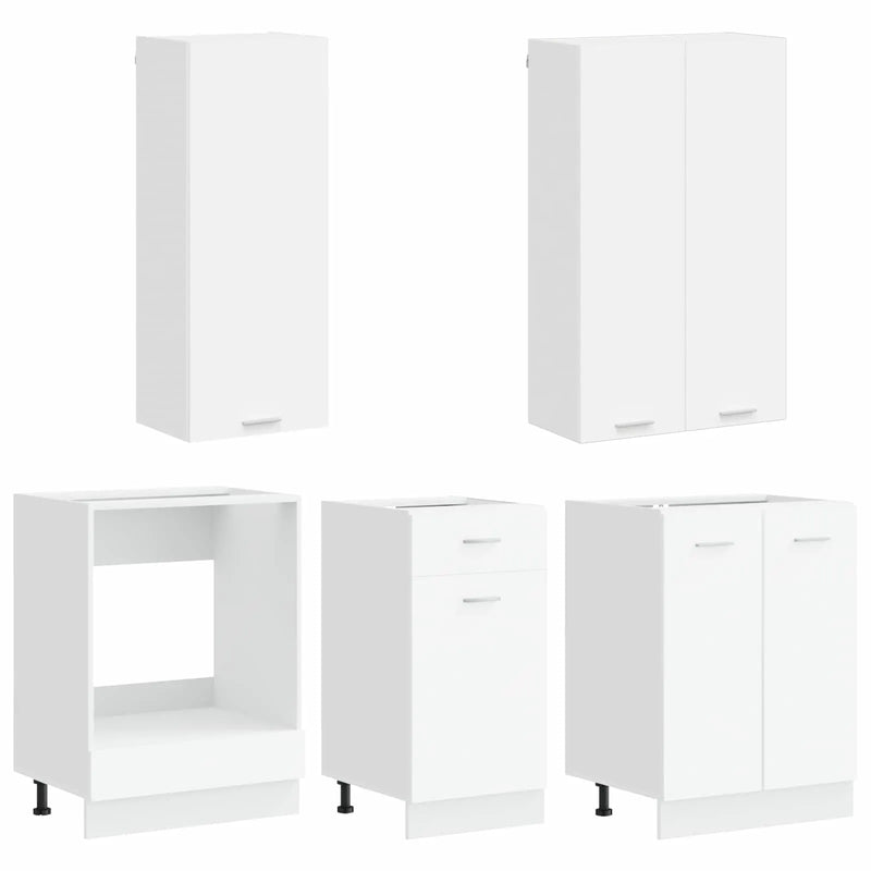 Kitchen Unit LYON 5 pcs White Engineered Wood