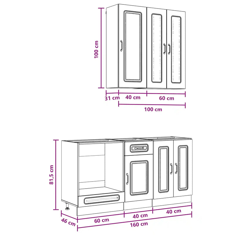 Kitchen Unit KALMAR 5 pcs White Engineered Wood
