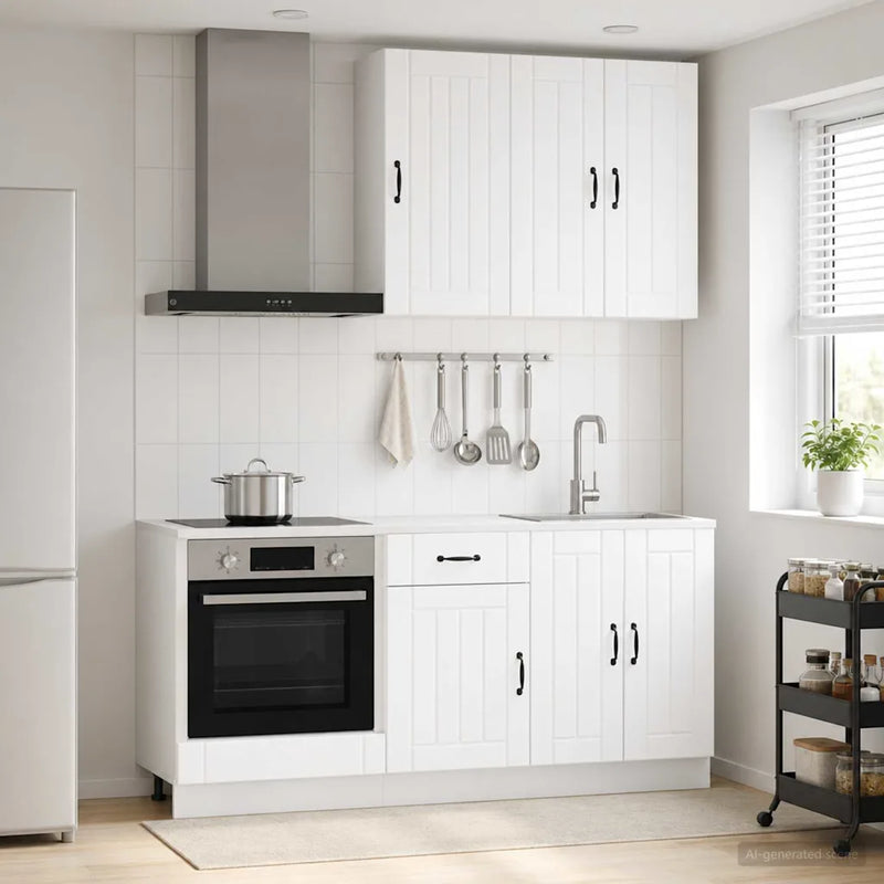 Kitchen Unit LUCCA 5 pcs White Engineered Wood