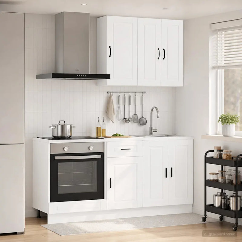 Kitchen Unit PORTO 5 pcs White Engineered Wood