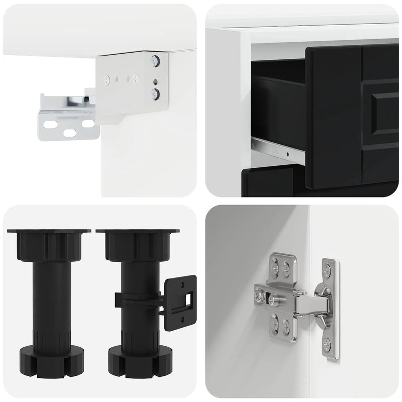 Kitchen Unit PORTO 5 pcs Black Engineered Wood