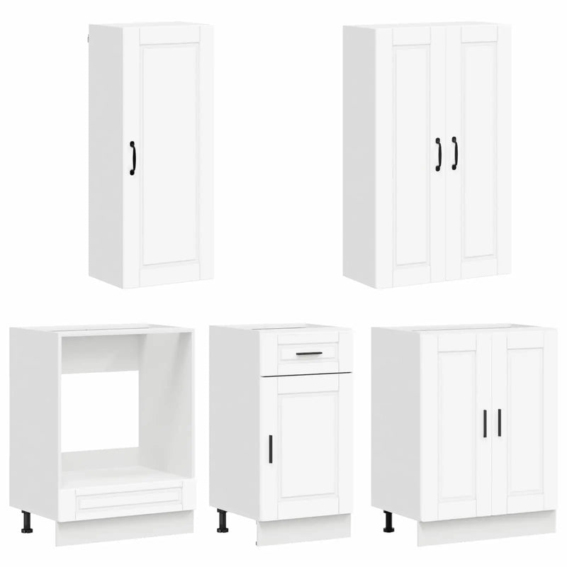 Kitchen Unit PORTO 5 pcs White Engineered Wood