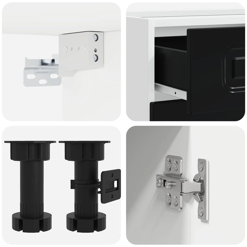 Kitchen Unit KALMAR 4 pcs Black Engineered Wood