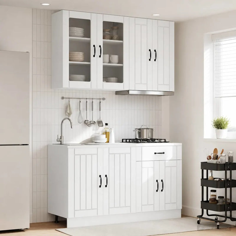 Kitchen Unit LUCCA 4 pcs White Engineered Wood