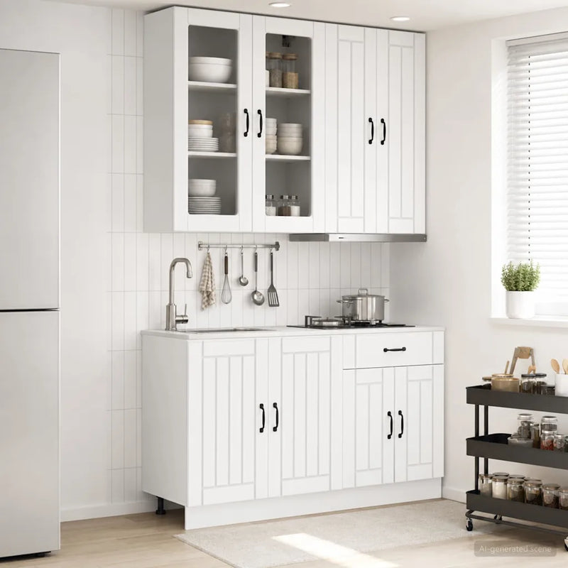 Kitchen Unit LUCCA 4 pcs White Engineered Wood