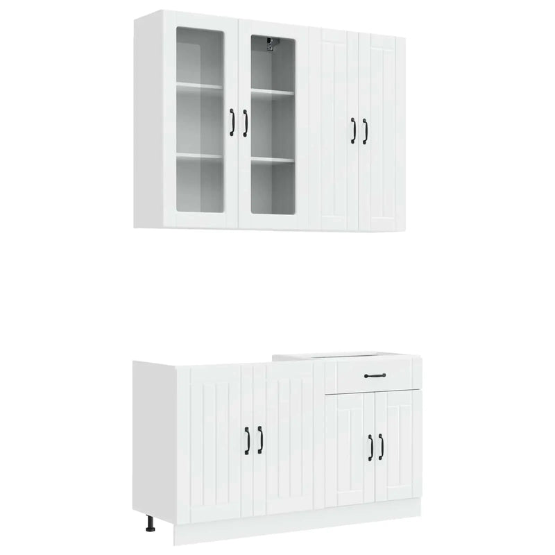 Kitchen Unit LUCCA 4 pcs High Gloss White Engineered Wood