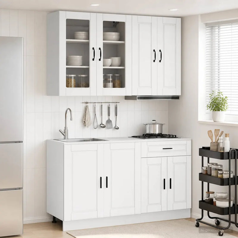 Kitchen Unit PORTO 4 pcs White Engineered Wood