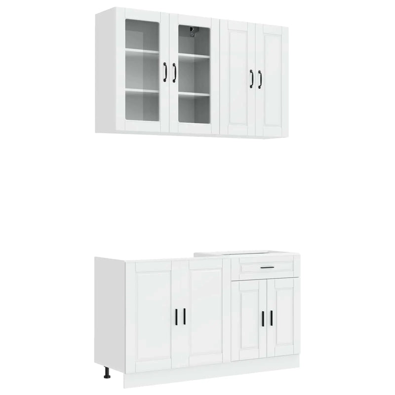 Kitchen Unit PORTO 4 pcs High Gloss White Engineered Wood