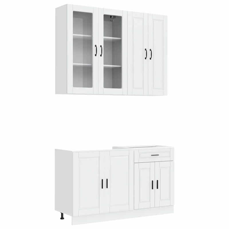 Kitchen Unit PORTO 4 pcs High Gloss White Engineered Wood