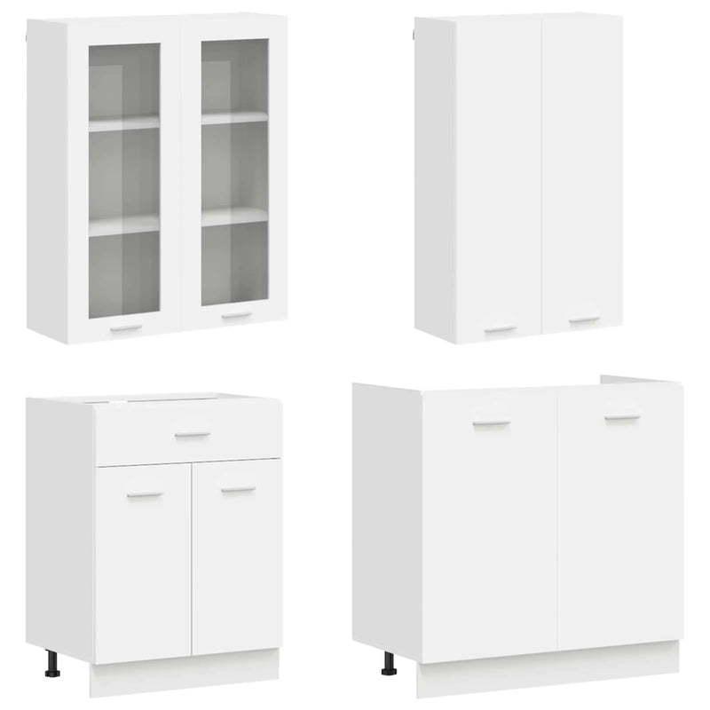Kitchen Unit LYON 4 pcs White Engineered Wood