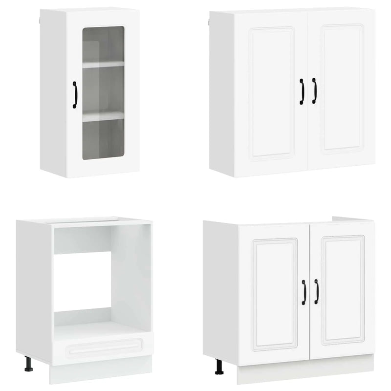 Kitchen Unit KALMAR 8 pcs White Engineered Wood
