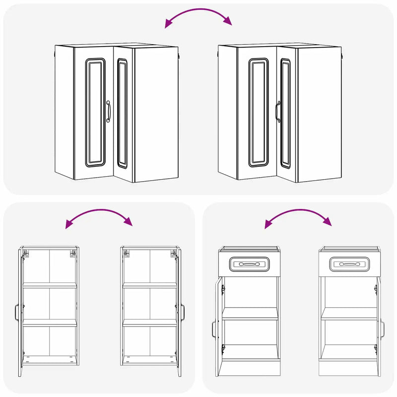 Kitchen Unit KALMAR 8 pcs White Engineered Wood