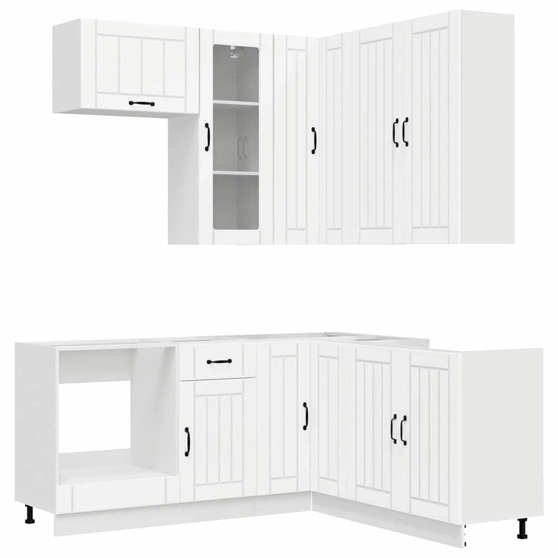 Kitchen Unit LUCCA 8 pcs White Engineered Wood