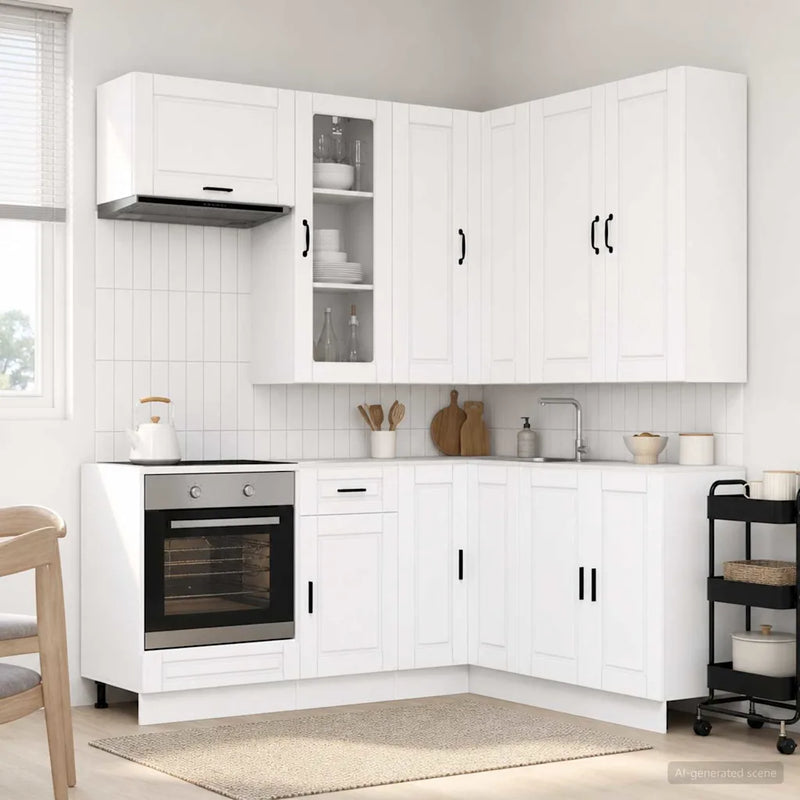 Kitchen Unit PORTO 8 pcs White Engineered Wood