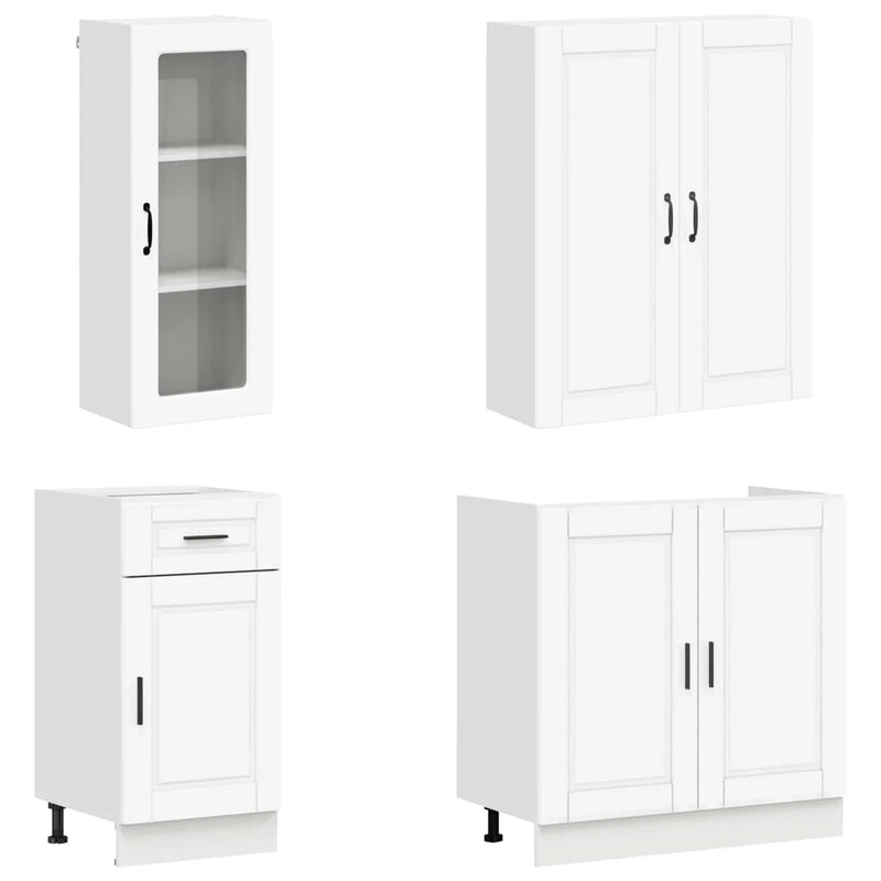 Kitchen Unit PORTO 8 pcs White Engineered Wood