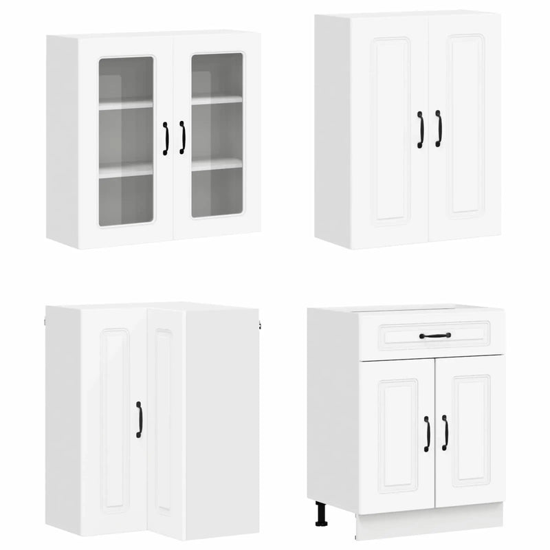 Kitchen Unit KALMAR 8 pcs White Engineered Wood