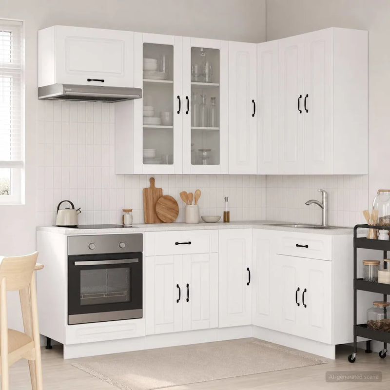 Kitchen Unit KALMAR 8 pcs White Engineered Wood