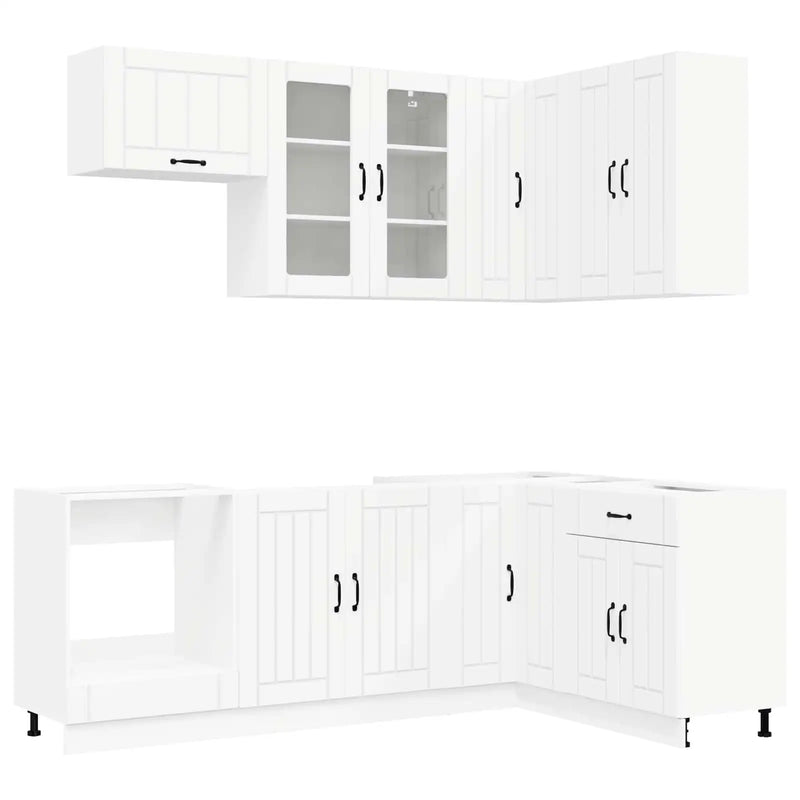 Kitchen Unit LUCCA 8 pcs White Engineered Wood