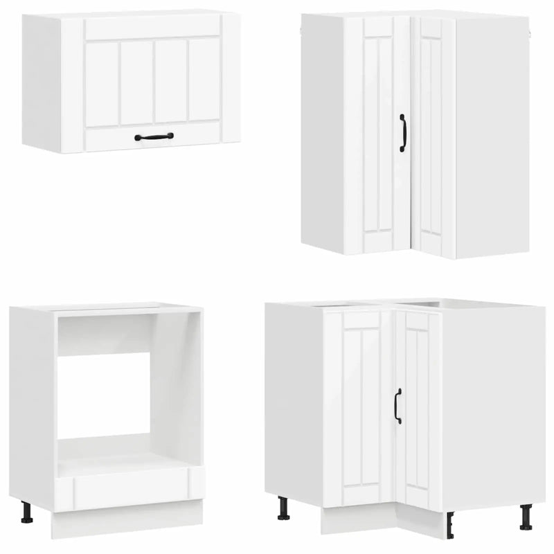 Kitchen Unit LUCCA 8 pcs White Engineered Wood