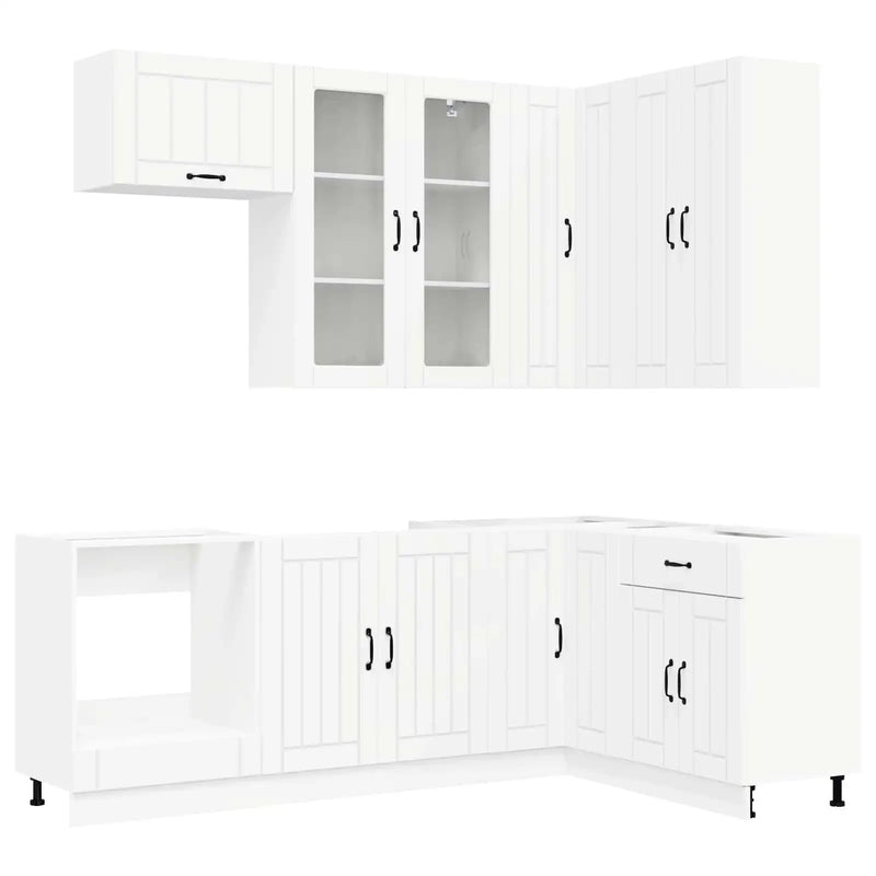 Kitchen Unit LUCCA 8 pcs White Engineered Wood