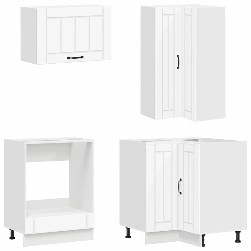 Kitchen Unit LUCCA 8 pcs White Engineered Wood