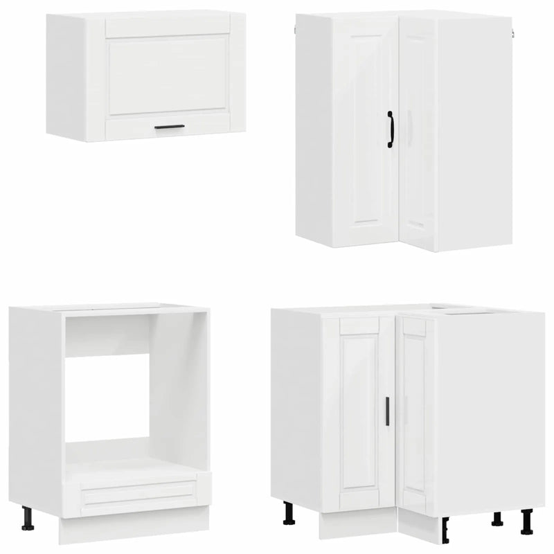 Kitchen Unit PORTO 8 pcs High Gloss White Engineered Wood