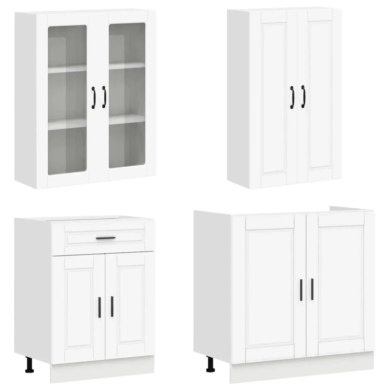 Kitchen Unit PORTO 8 pcs White Engineered Wood