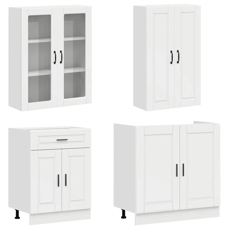 Kitchen Unit PORTO 8 pcs High Gloss White Engineered Wood