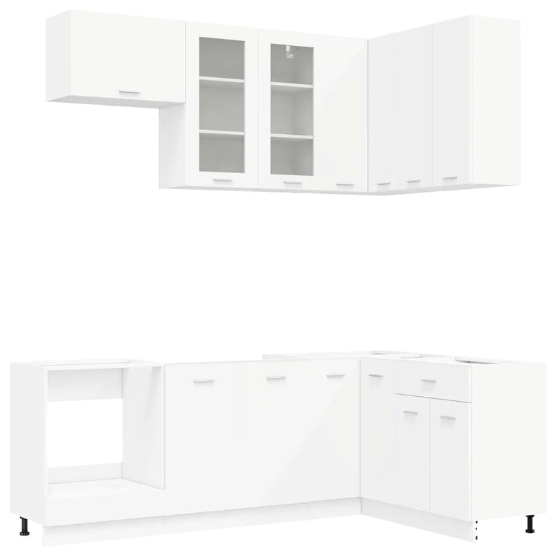 Kitchen Unit LYON 8 pcs White Engineered Wood