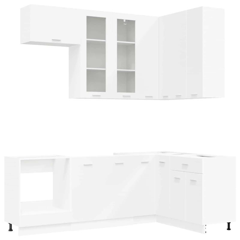 Kitchen Unit LYON 8 pcs White Engineered Wood