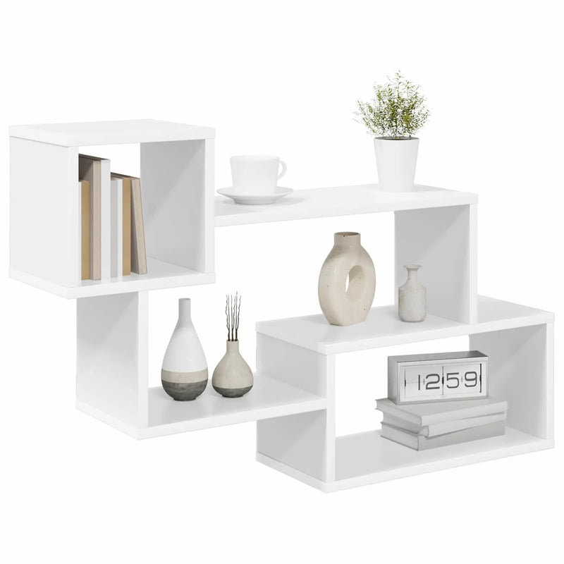 Floating Shelf Wall-Mounted White 87 x 20 x 55 cm