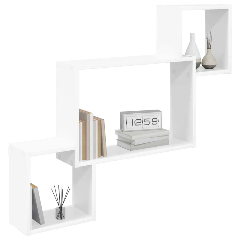 Wall Shelf Wall-Mounted White 91.5 x 15 x 76 cm Engineered Wood