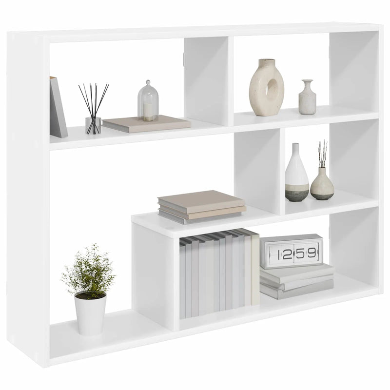 Wall Shelf Wall-Mounted White 95 x 20 x 69.5 cm Engineered Wood
