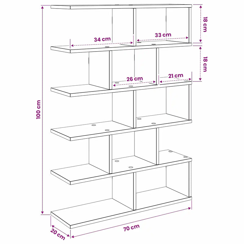 Wall Shelf White 70 x 20 x 100 cm Engineered Wood