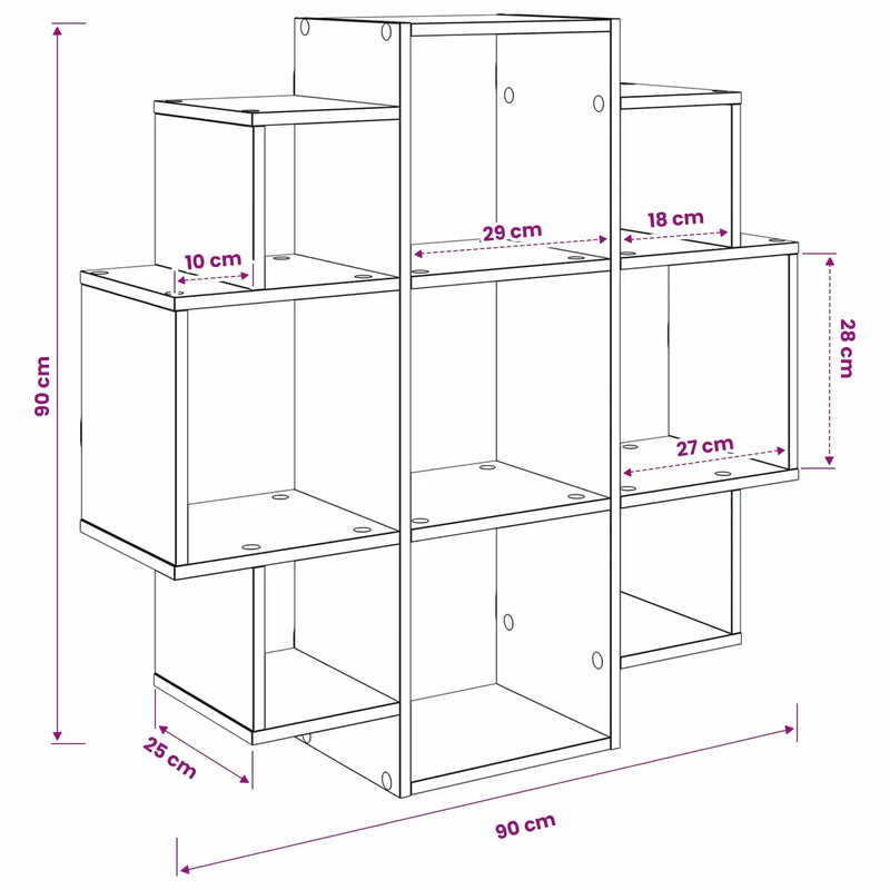 Wall Shelf White 90 x 25 x 90 cm Engineered Wood